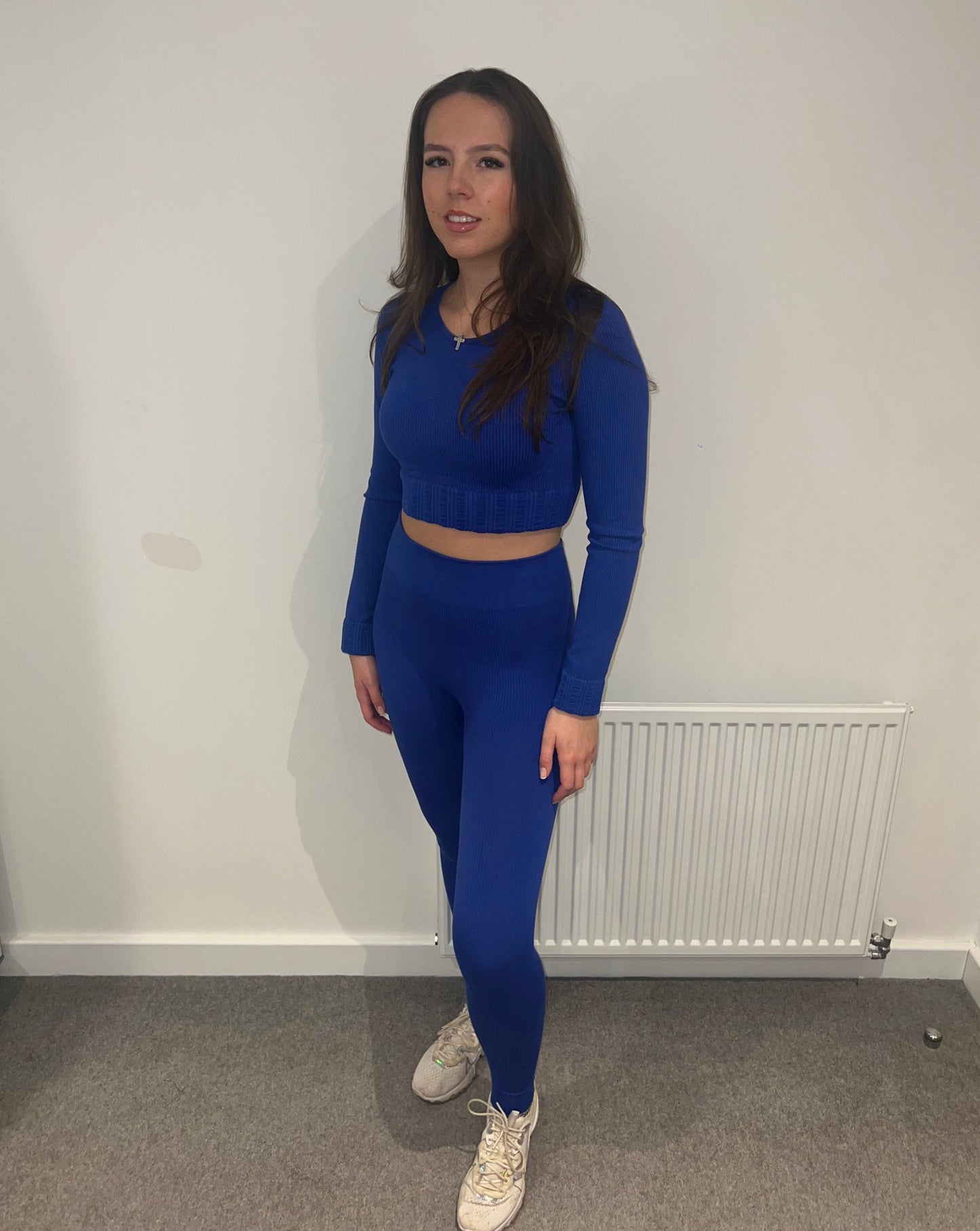 Royal Blue cropped 2 piece gym set