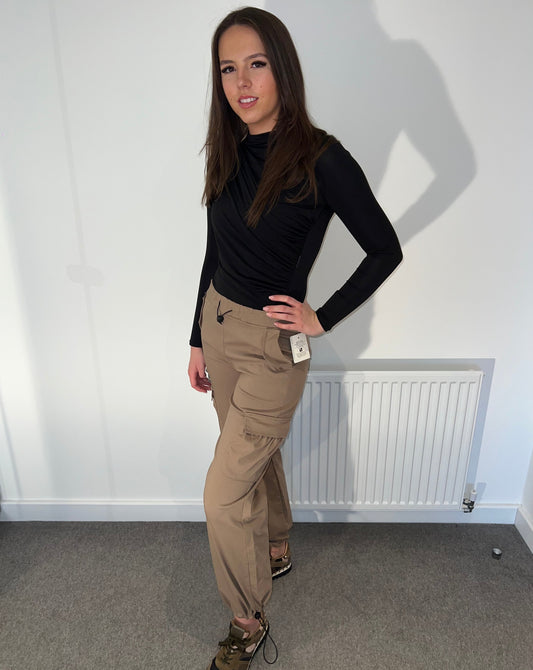 Camel cargo trousers