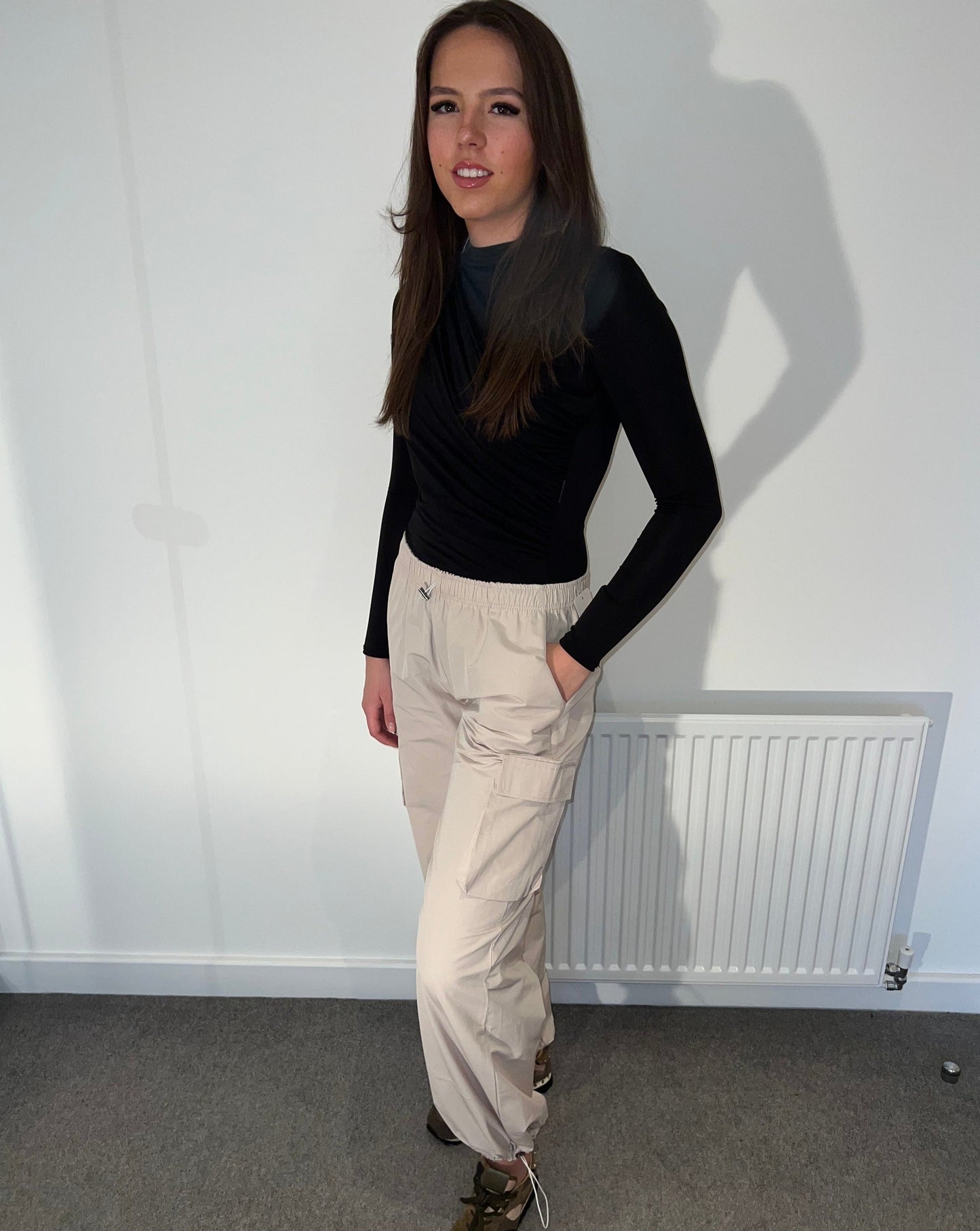 Beige cargo trousers