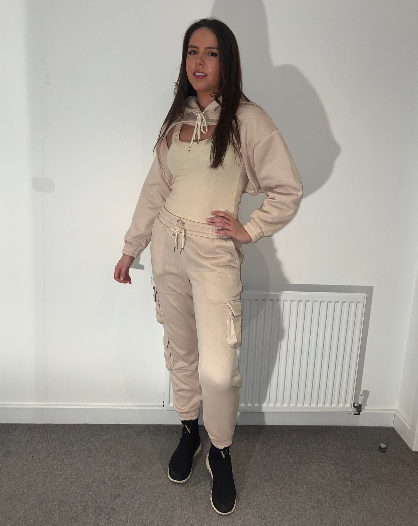 Beige 3 Piece Tracksuit