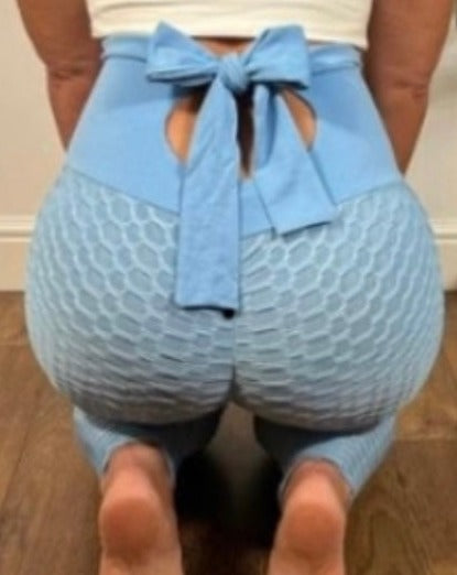 Bow tie Baby Blue ruche bum leggings